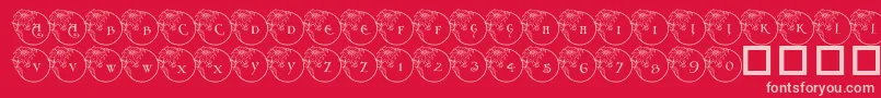 フォントPf Xmas Flower1 – 赤い背景にピンクのフォント