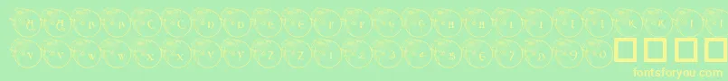 Pf Xmas Flower1 Font – Yellow Fonts on Green Background