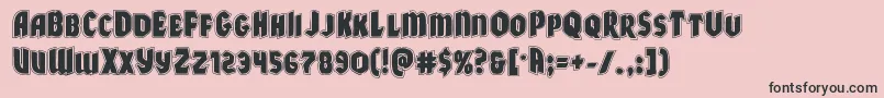フォントXmasxpressacad – ピンクの背景に黒い文字