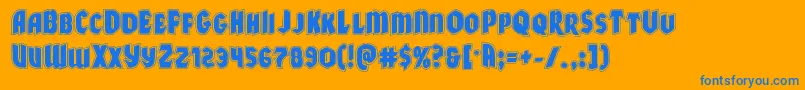 Шрифт Xmasxpressacad – синие шрифты на оранжевом фоне