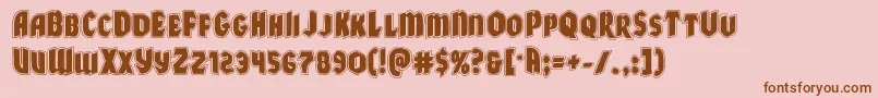 Шрифт Xmasxpressacad – коричневые шрифты на розовом фоне