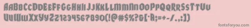 Xmasxpressacad-fontti – harmaat kirjasimet vaaleanpunaisella taustalla