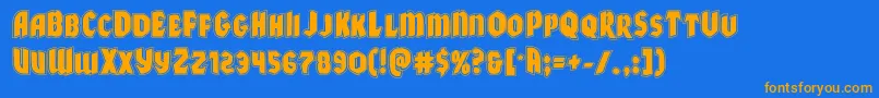 Xmasxpressacad Font – Orange Fonts on Blue Background