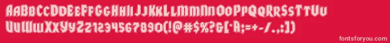 Xmasxpressacad Font – Pink Fonts on Red Background