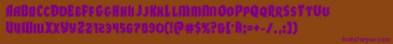 フォントXmasxpressacad – 紫色のフォント、茶色の背景