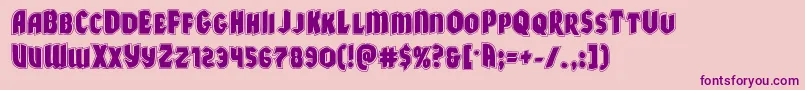 フォントXmasxpressacad – ピンクの背景に紫のフォント
