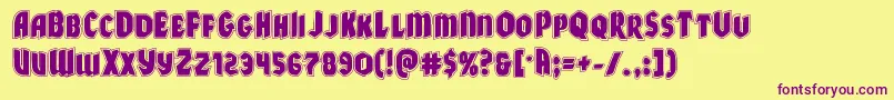 Шрифт Xmasxpressacad – фиолетовые шрифты на жёлтом фоне
