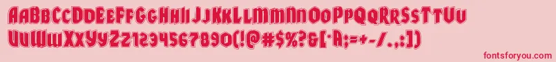 フォントXmasxpressacad – ピンクの背景に赤い文字