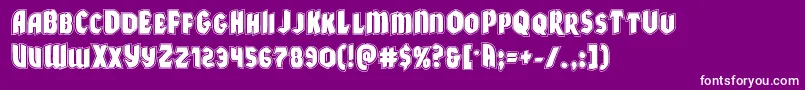 Шрифт Xmasxpressacad – белые шрифты на фиолетовом фоне