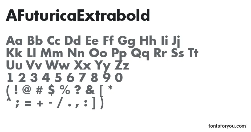 Шрифт AFuturicaExtrabold – алфавит, цифры, специальные символы