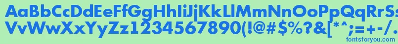 AFuturicaExtrabold Font – Blue Fonts on Green Background