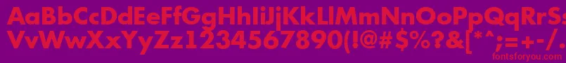 フォントAFuturicaExtrabold – 紫の背景に赤い文字
