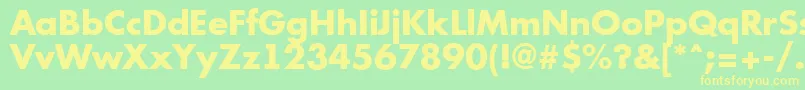 AFuturicaExtrabold Font – Yellow Fonts on Green Background