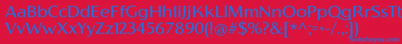 フォントFlorentiaRegularTrial – 赤い背景に青い文字