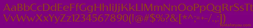 フォントFlorentiaRegularTrial – 紫色の背景に茶色のフォント