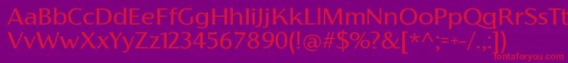 フォントFlorentiaRegularTrial – 紫の背景に赤い文字