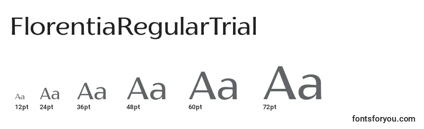 Tamanhos de fonte FlorentiaRegularTrial