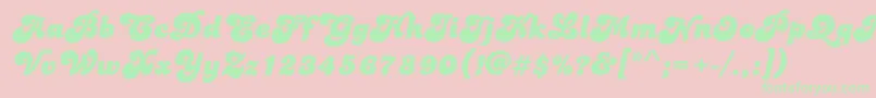 Candice Font – Green Fonts on Pink Background