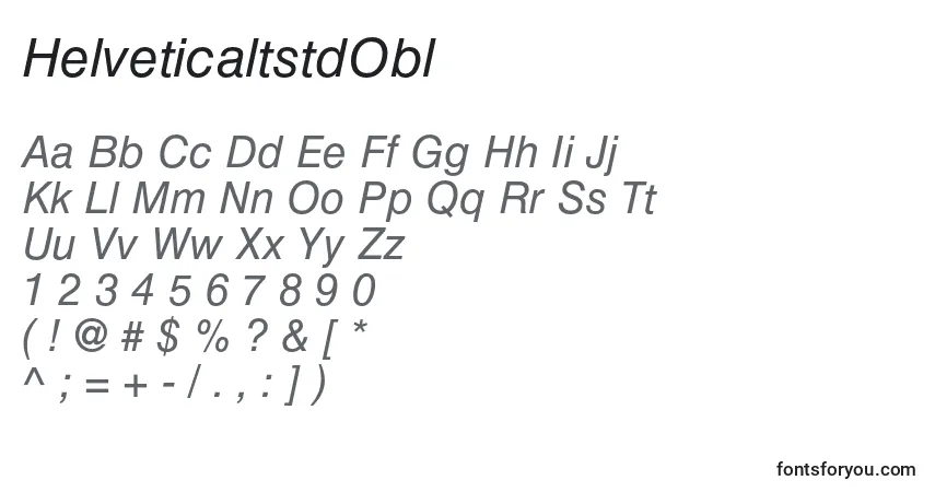 Шрифт HelveticaltstdObl – алфавит, цифры, специальные символы