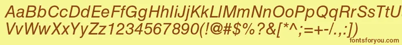 HelveticaltstdObl Font – Brown Fonts on Yellow Background