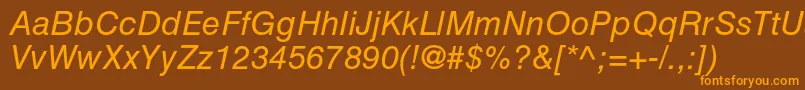 HelveticaltstdObl Font – Orange Fonts on Brown Background