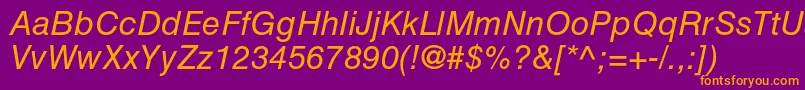 HelveticaltstdObl Font – Orange Fonts on Purple Background