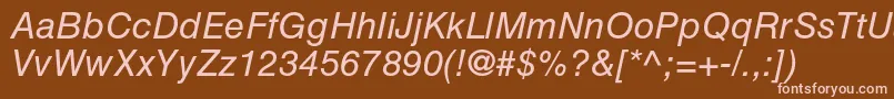 HelveticaltstdObl Font – Pink Fonts on Brown Background