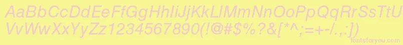 HelveticaltstdObl Font – Pink Fonts on Yellow Background