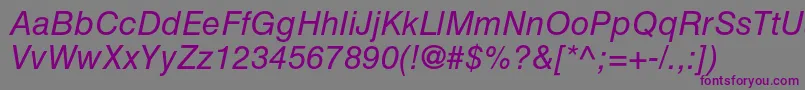 HelveticaltstdObl Font – Purple Fonts on Gray Background