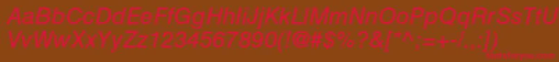 HelveticaltstdObl Font – Red Fonts on Brown Background