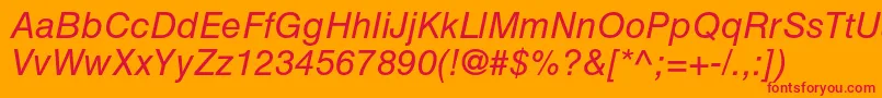 HelveticaltstdObl Font – Red Fonts on Orange Background