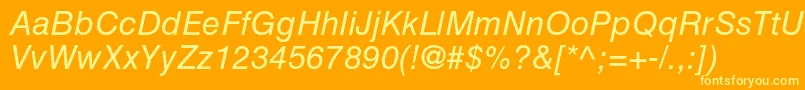 HelveticaltstdObl Font – Yellow Fonts on Orange Background