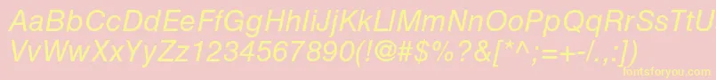 HelveticaltstdObl Font – Yellow Fonts on Pink Background