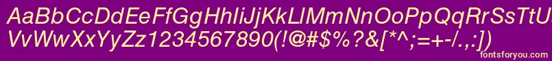 HelveticaltstdObl Font – Yellow Fonts on Purple Background