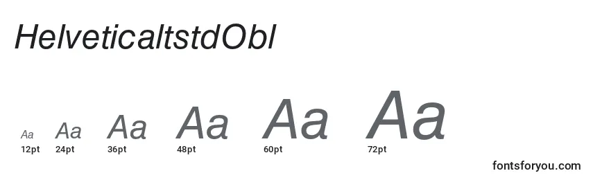 HelveticaltstdObl Font Sizes