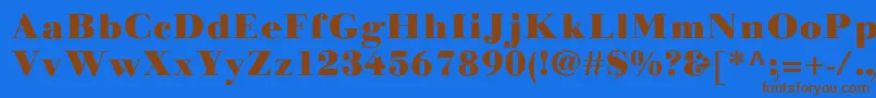 LinotypegianottenBlack Font – Brown Fonts on Blue Background