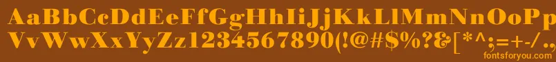 LinotypegianottenBlack Font – Orange Fonts on Brown Background