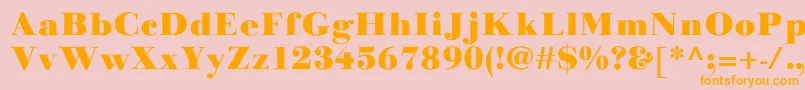 LinotypegianottenBlack-Schriftart – Orangefarbene Schriften auf rosa Hintergrund