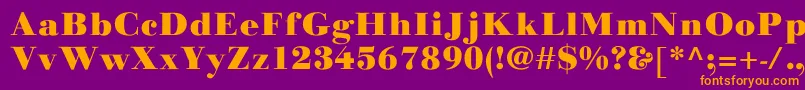 LinotypegianottenBlack Font – Orange Fonts on Purple Background