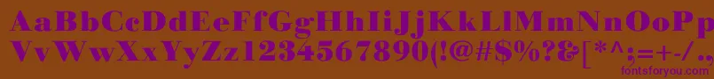 LinotypegianottenBlack Font – Purple Fonts on Brown Background