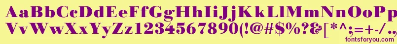 LinotypegianottenBlack Font – Purple Fonts on Yellow Background