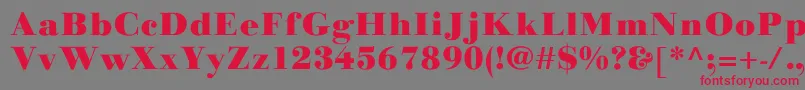 LinotypegianottenBlack Font – Red Fonts on Gray Background