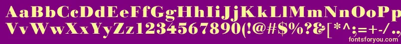 LinotypegianottenBlack Font – Yellow Fonts on Purple Background