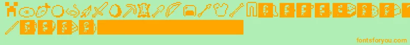 Craft Font – Orange Fonts on Green Background