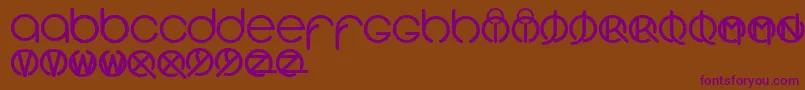 フォントSunriseSimple – 紫色のフォント、茶色の背景
