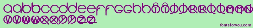 フォントSunriseSimple – 緑の背景に紫のフォント