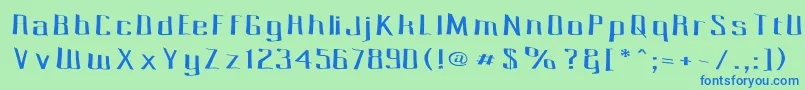 フォントPecot005 – 青い文字は緑の背景です。