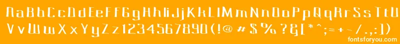 Czcionka Pecot005 – białe czcionki na pomarańczowym tle