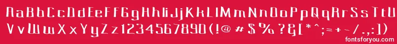 フォントPecot005 – 赤い背景に白い文字