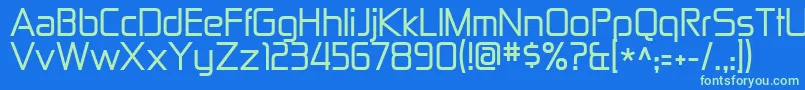 Zekton Font – Green Fonts on Blue Background